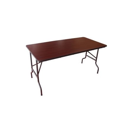 Iceberg Interion Folding Table, Mahogany Wood, 60 in W x 30 in D 67262